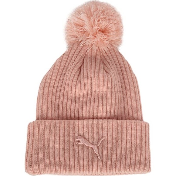 Puma Accessories - Puma Lily Cuff Pom Beanie Knit Hat